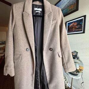 Mango women’s Wool Blend Beige Coat